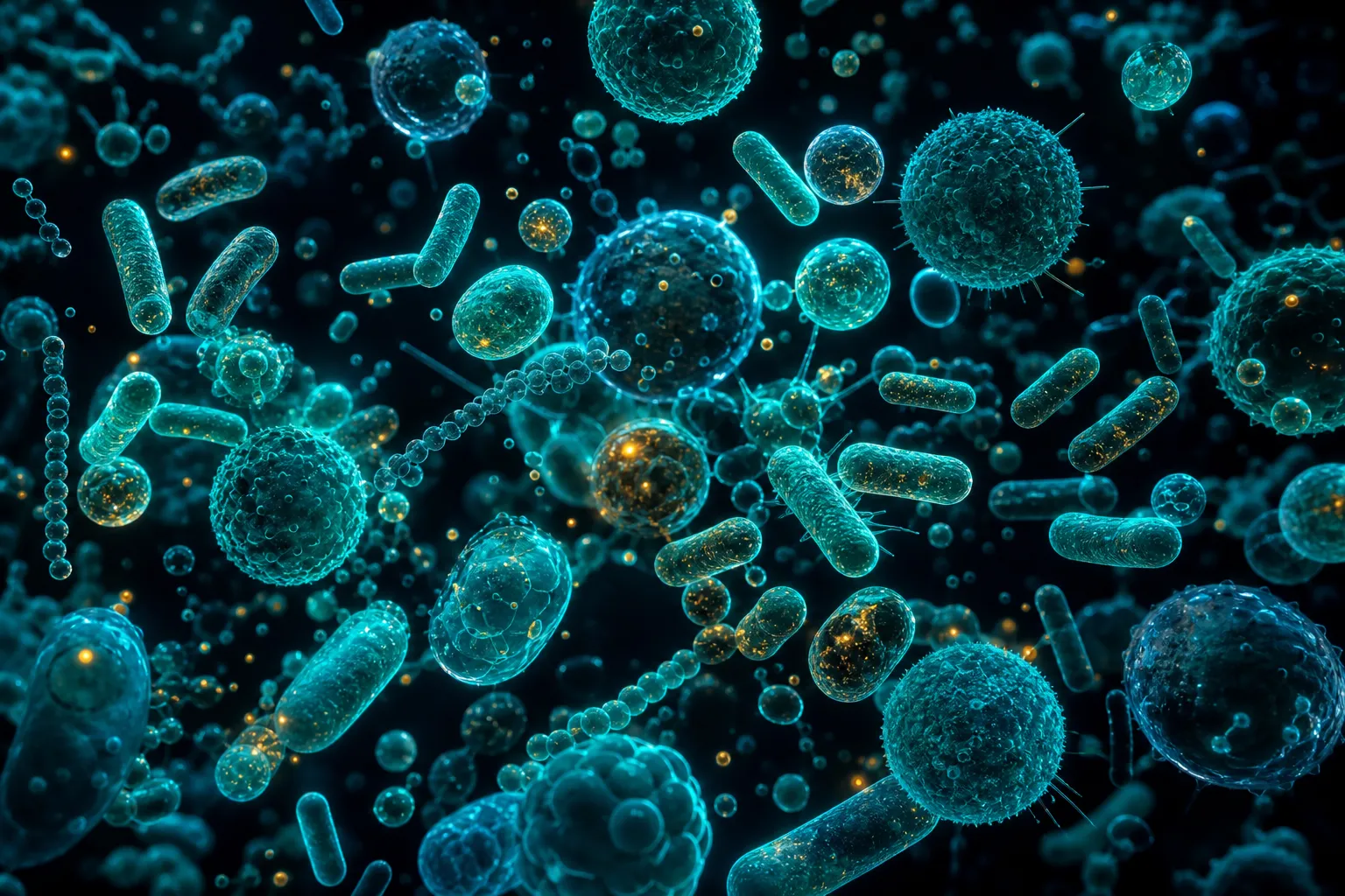 Bacterias de la microbiota intestinal vistas al microscopio